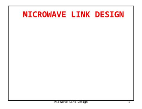 Ppt Microwave Link Design Pdfslidenet