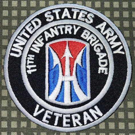 US Army 11th Infantry Brigade Veteran Patch Decal Patch Co