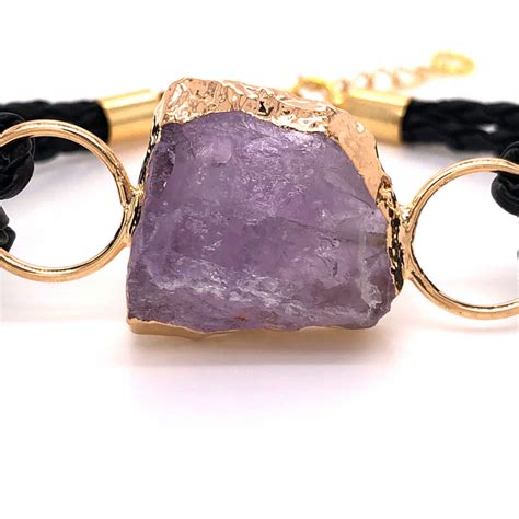 Raw Amethyst Gemstone Bracelet BR 649