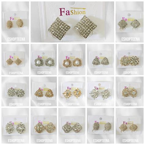 Jual A Anting Hijab In Jepit Peniti Full Mata Gold Silver