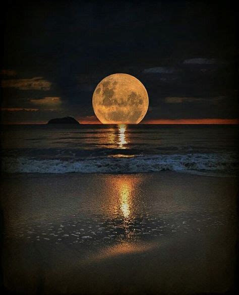 Luna Llena En La Playa De Noche 🌝⛱ Fotografía Del Océano Playa De