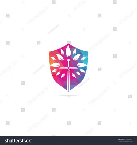 church shield shape concept logo christian stock vector royalty