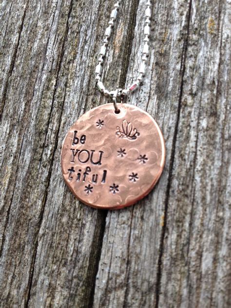 Beautiful Hand Stamped Copper Necklace Be You Tiful By