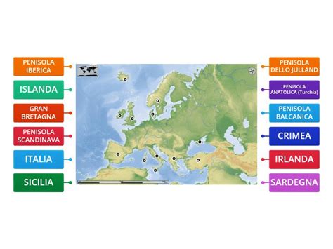 ISOLE E PENISOLE EUROPEE Labelled Diagram