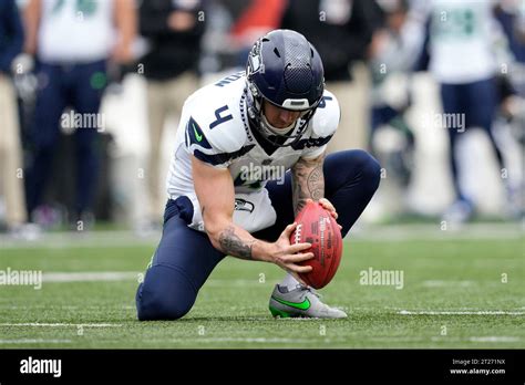 Seattle Seahawks Punter Michael Dickson Holds For A Field Goal