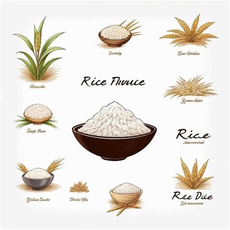 Premium Vector | A poster of a wheat and rice with a picture of a rice