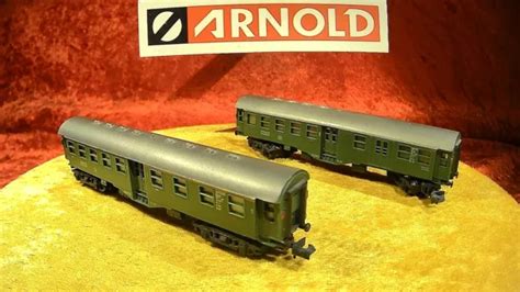 ARNOLD SET 2 TLG Umbauwagen 4 achsig 1 2 Kl Gepäck Spur N