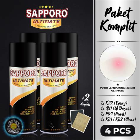 Jual PAKET PUTIH LEMBAYUNG MERAH MUTIARA SAPPORO ULTIMATE P04 PEARL RED