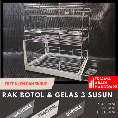 Jual Rak Botol Gelas 3 Susun TMB 33056 33556 34056 Rak Dapur