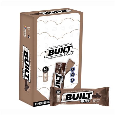 Built Bar 12 Pack High Protein Energy Bars Gluten Free Chocolate Covered Low