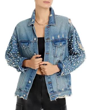 Sunset Spring Embellished Distressed Denim Jacket