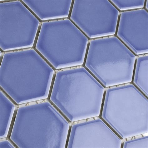 Tribeca Hex Glossy Periwinkle In X In Porcelain