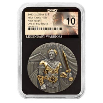 Niue 5 NZD Legendary Warriors Julius Caesar 2 2 Oz Silber