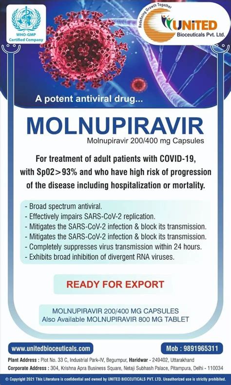 Molnupiravir Capsules Mg At Best Price In Haridwar By United