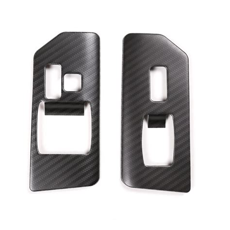 Steel Carbon Fiber Window Lift Panel Switch Trim For Toyota FJ Cruiser