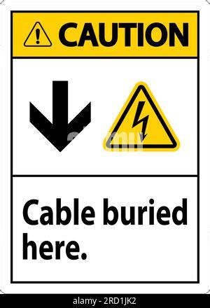 Se Al De Precauci N Cable Enterrado Con Flecha Hacia Abajo Y S Mbolo De