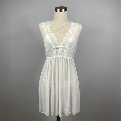 Boutique Intimates Sleepwear White Lace Nightgown Lingerie Set Poshmark