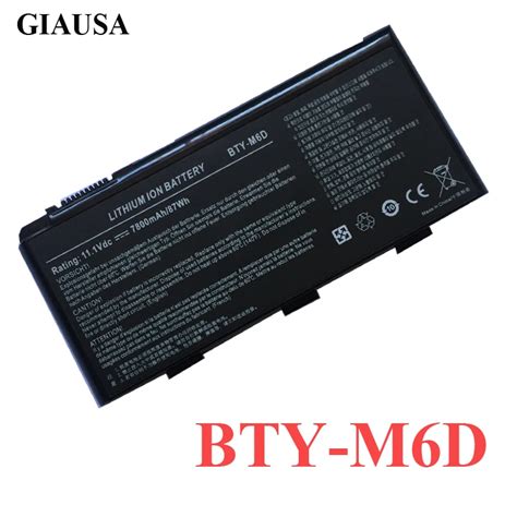 Mah New Best Bty M D Laptop Battery For Msi Gt Gt Gx R Gx