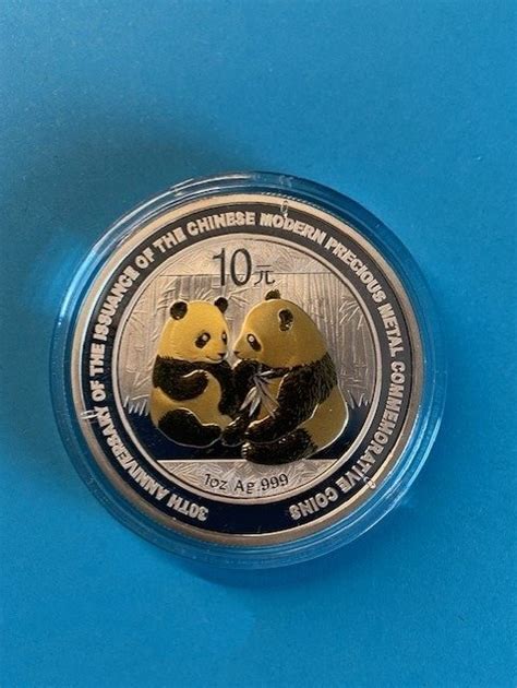 Cina 10 Yuan 2009 Guilded 30th Anniversary Panda Catawiki