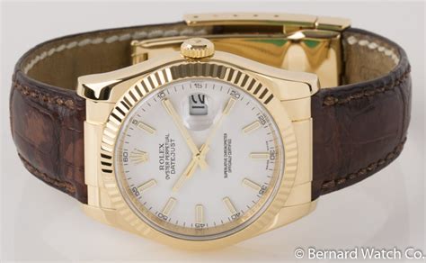 Rolex Datejust 116138 SOLD OUT White Dial On Brown Alligator