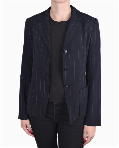 Blazer Kenzo Original Azul Marinho Risca De Giz Feminino