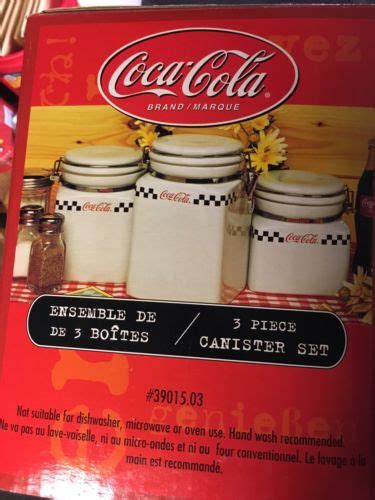 Coca Cola 3 Piece Canister Set By Gibson New In Box Antique