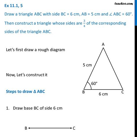 Question Draw A Triangle Abc With Side Bc Cm Ab Cm Angle