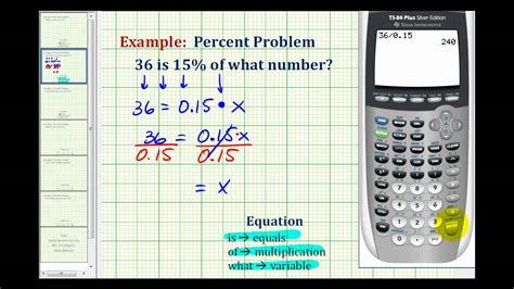 Example Solve A Percent Problem Using A Percent Equation Youtube