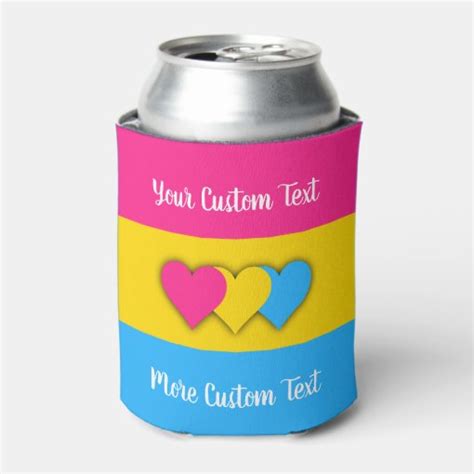 Pansexuality Pride Flag With Text Can Cooler Zazzle