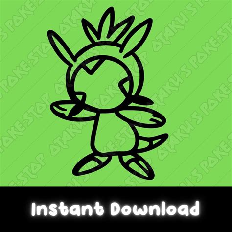 Pokémon Svg Chespin Svg File Svg Outline Cricut Etsy