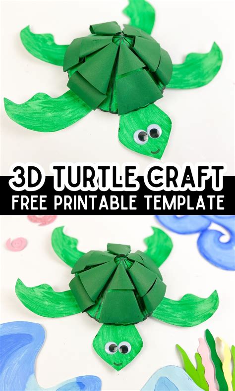 Paper Plate Turtle Craft With Free Printable Template