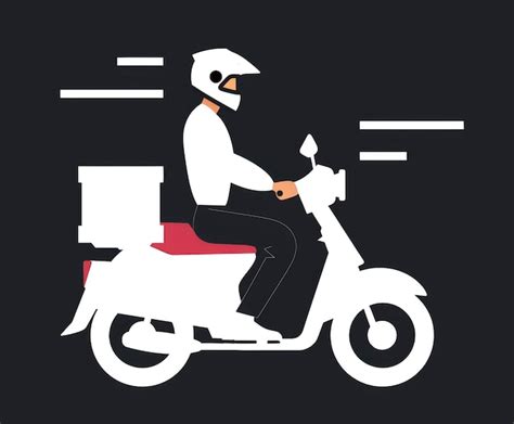 Portrait Of Shipping Fast Delivery Man Vector Illustration Premium Ai