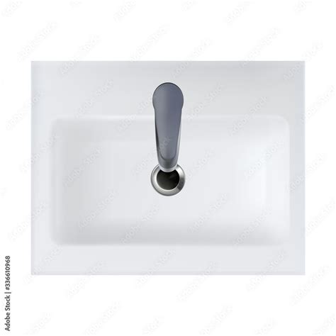 Bathroom Sink Ceramic Equipment Top View Vector Classic House Restroom