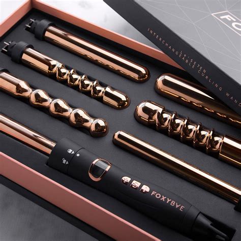 7 In 1 Brush Set Wand Curls Hair Tools Rose Gold Hair