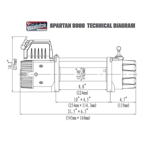 Treuil 8 000 lb avec corde synthétique Warrior Spartan 8000 SR