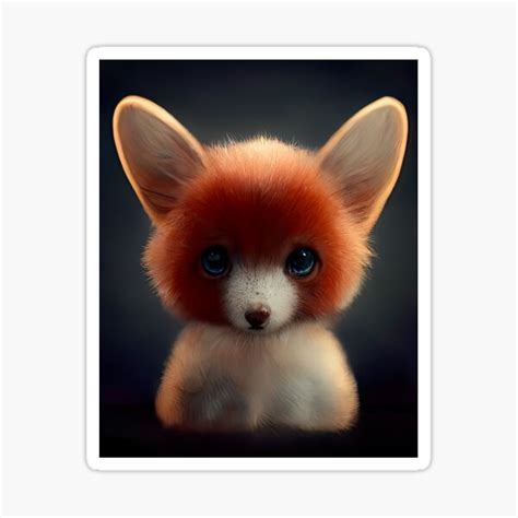 Adorable Fluffy Fox Sticker For Sale By Fallshrooms Redbubble