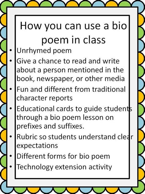 Bio Poem Template