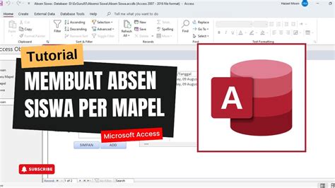 ABSEN SISWA PER MAPEL Membuat Tabel Dan Form MS Access YouTube