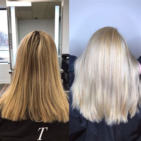 Before And After Blonde Bleach Out And Tone Used Fanola No Yellow Shampoo Full Highlight