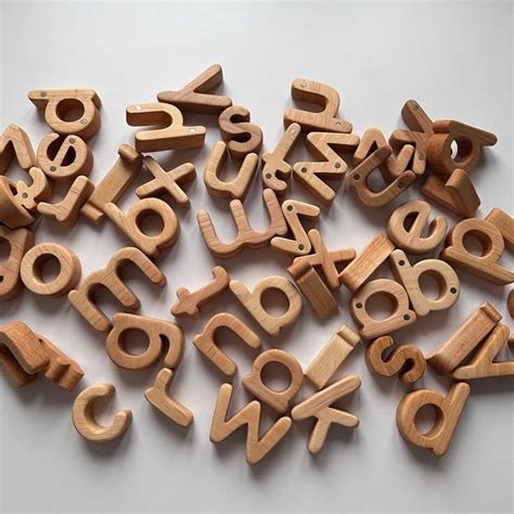 29 Pcs Oiled Rounded Lowercase Wooden Letters For Kids Wooden Magnetic