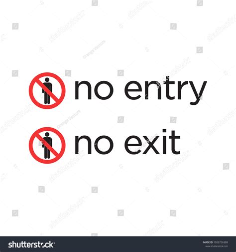 No Entry Sign Board Design Minimal Stock Vector Royalty Free