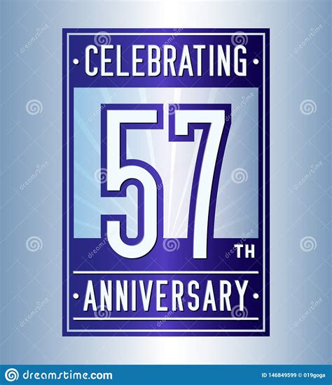 57 Years Celebrating Anniversary Design Template 57th Logo Vector And