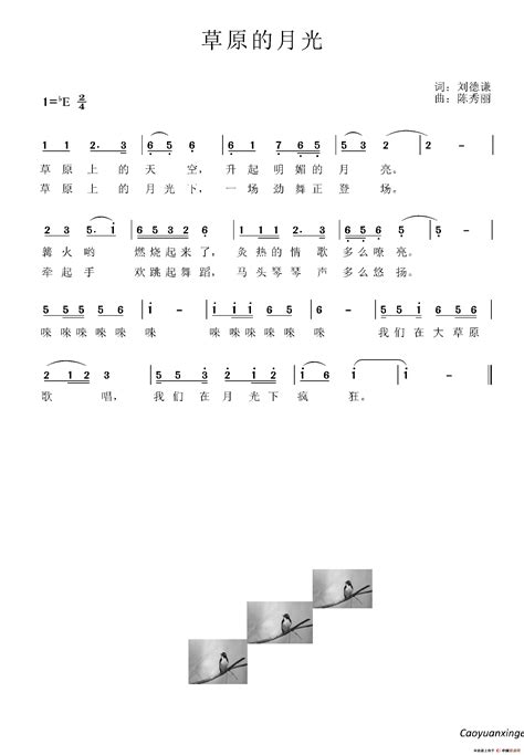 草原月光曲简谱 千图网