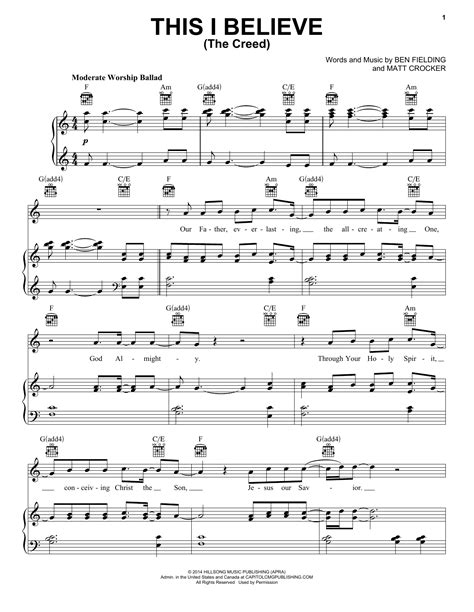 This I Believe (The Creed) | Sheet Music Direct