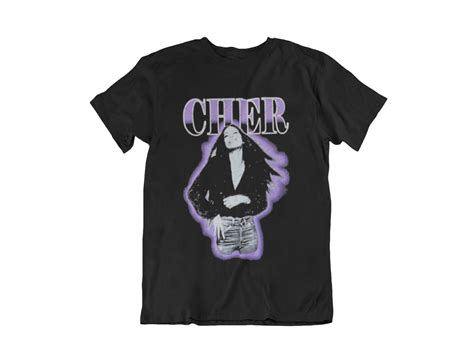 Cher T Shirt Vintage Cher Purple Outline T Shirt Etsy