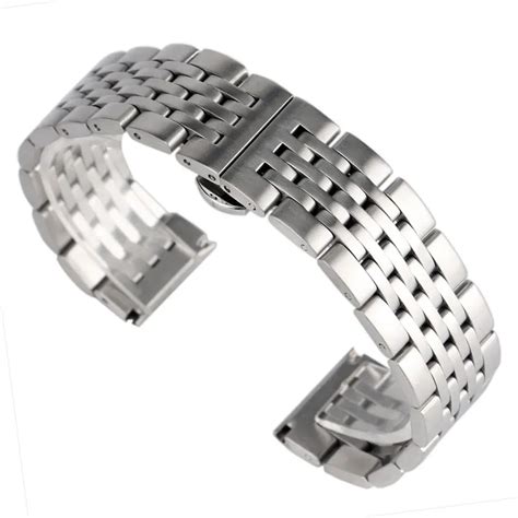 Luxury Adjustable Stainless Steel Silver 202224mm Push Button Hidden