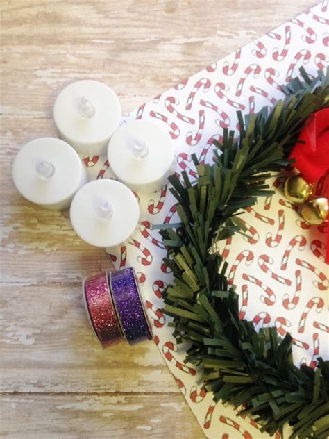 Diy Advent Wreath Craft For Kids Using Battery Operated Candles