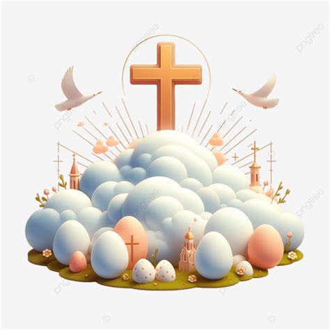 Feliz Día De La Ascensión Nube Y Cruz PNG dibujos Feliz Día De La