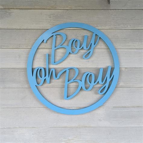 Boy Oh Boy Sign Wooden Baby Shower Backdrop Gender Reveal Party Decor
