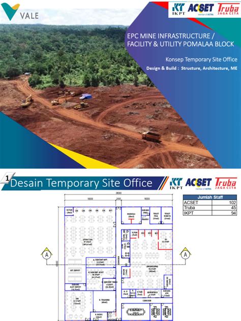 konsep temporary site office  wall architectural elements